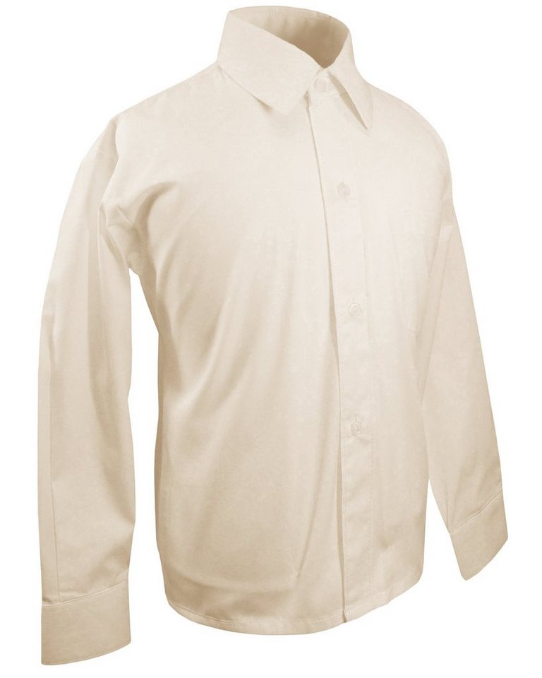 Paul Malone Langarmhemd Festliches Kinderhemd Jungenhemd uni - Jungen Hemd creme von Paul Malone