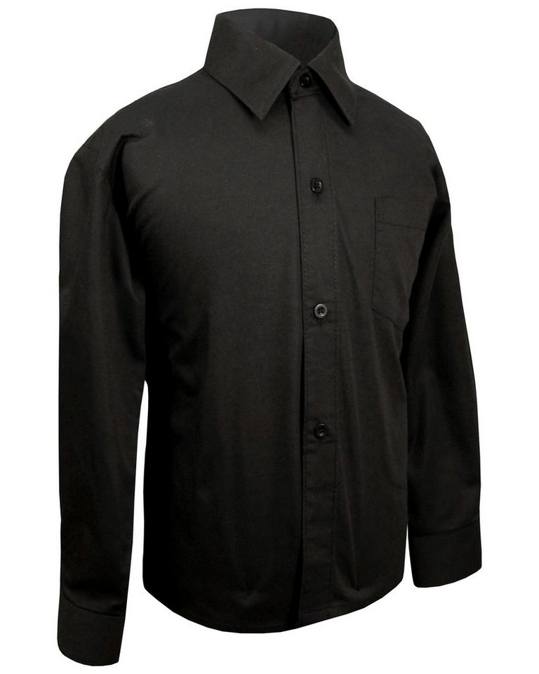 Paul Malone Langarmhemd Festliches Kinderhemd Jungenhemd uni - Jungen Hemd schwarz von Paul Malone