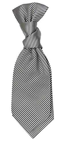 Paul Malone Plastron Hochzeitskrawatte schwarz silber gestreift - Herren Hochzeit Krawatte von Paul Malone