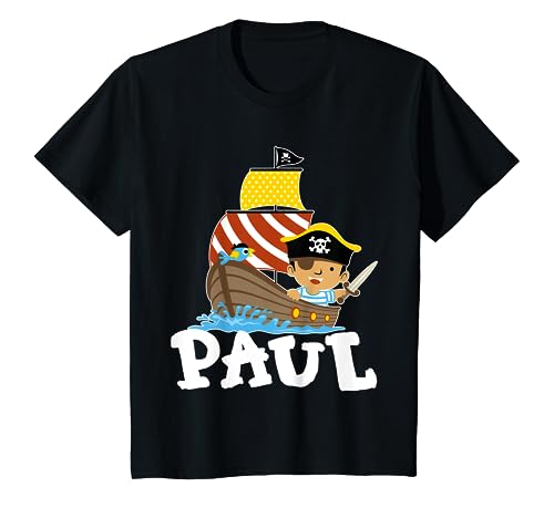 Kinder Pirat Piratenschiff Name Paul Geschenk T-Shirt von Paul Pirat Piratenkostüm