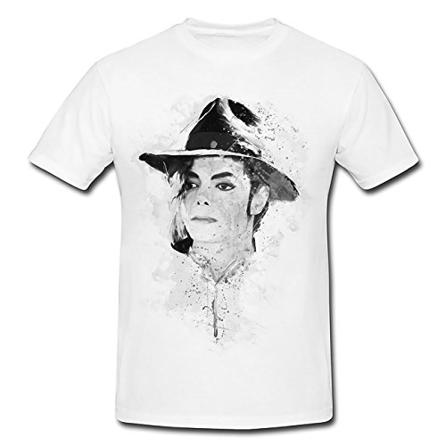 Michael Jackson I T-Shirt Herren, weiß mit Aufdruck von Paul Sinus Art