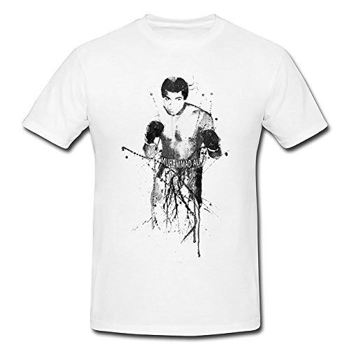 Muhammad-Ali T-Shirt Herren, weiß mit Aufdruck von Paul Sinus Art