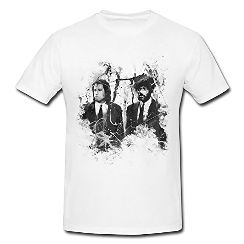 Pulp Fiction Art T-Shirt Herren, weiß mit Aufdruck von Paul Sinus Art