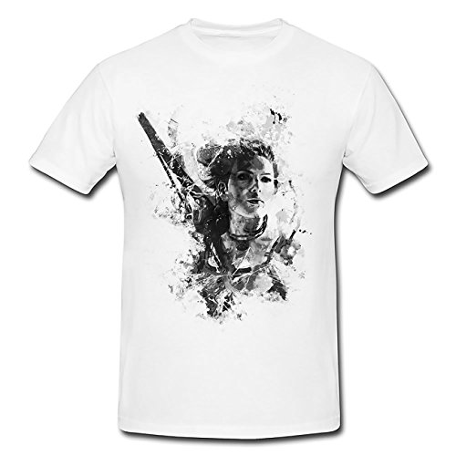 Rise of The Tomb Raider Art T-Shirt Herren, weiß mit Aufdruck von Paul Sinus Art