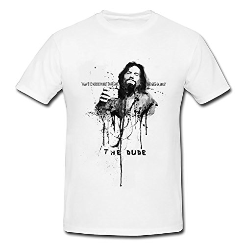 The-Big-Lebowski T-Shirt Herren, weiß mit Aufdruck von Paul Sinus Art