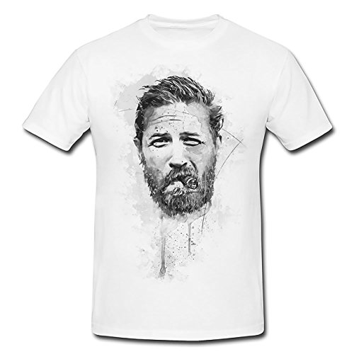 Tom-Hardy I T-Shirt Herren, weiß mit Aufdruck von Paul Sinus Art