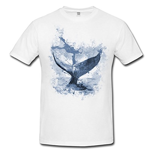 Wal Herren T- Shirt, Stylisch aus Paul Sinus Aquarell Cyan von Paul Sinus Art