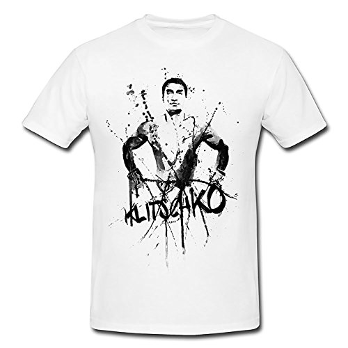 Wladimir-Klitschko T-Shirt Herren, weiß mit Aufdruck von Paul Sinus Art