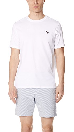PS by Paul Smith Herren Bio-Baumwolle Zebra T-Shirt Weiß L von Paul Smith