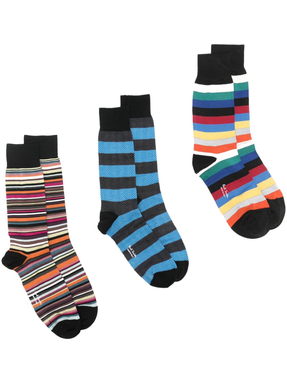 Paul Smith 3er-Set gestreifte Socken - Schwarz von Paul Smith