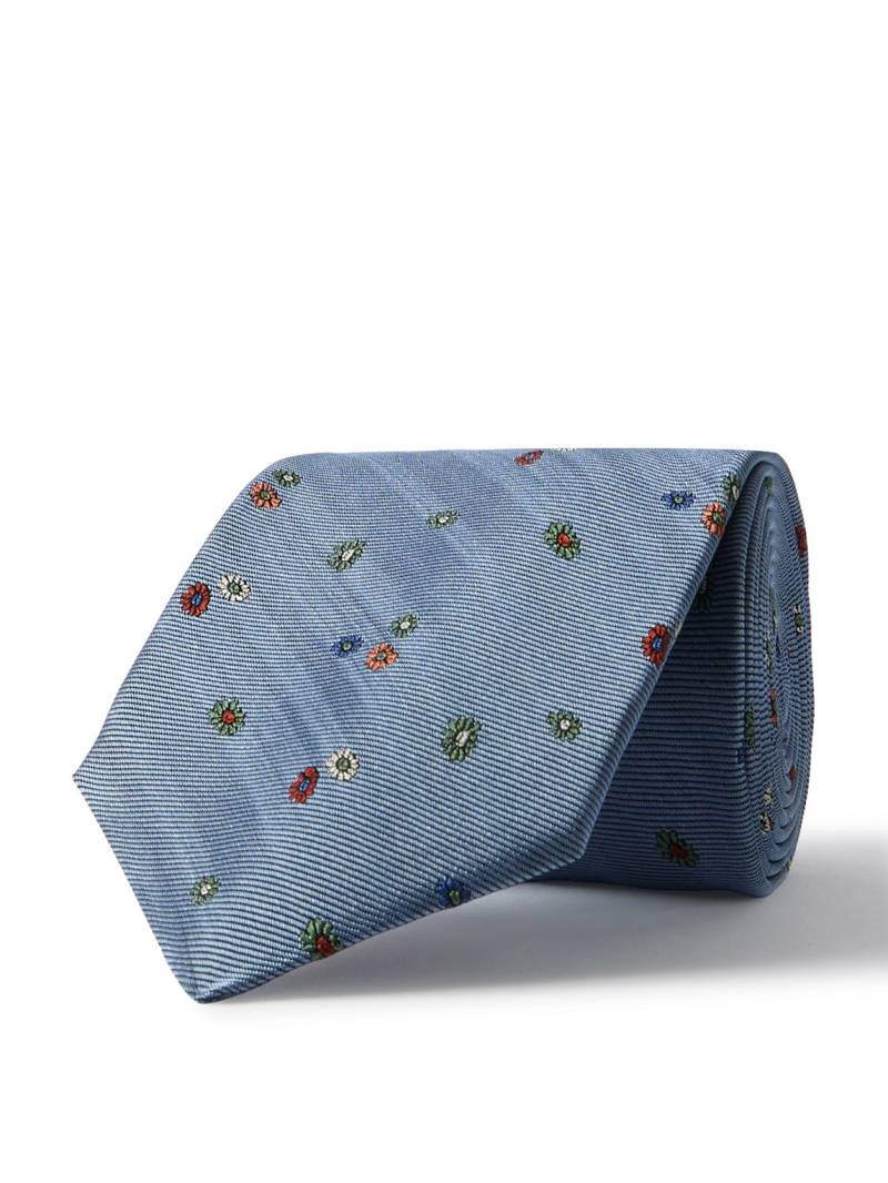 Paul Smith - 8cm Embroidered Silk-Faille Tie - Men - Blue Paul Smith - 8cm Embroidered Silk-Faille Tie - Men - Blue von Paul Smith