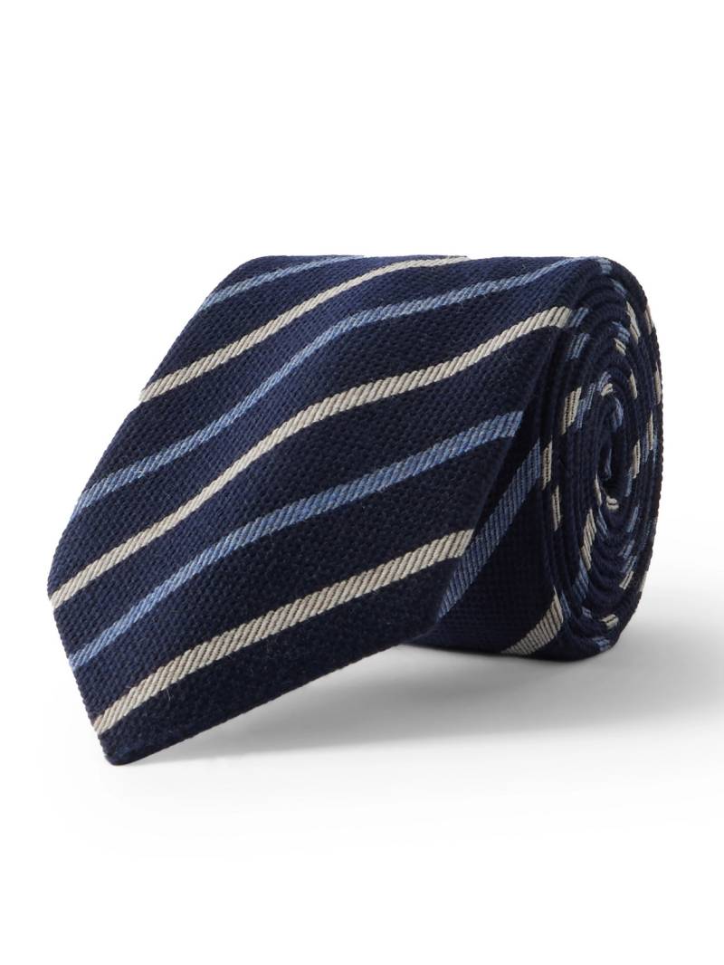 Paul Smith - 8cm Striped Wool and Silk-Blend Tie - Men - Blue von Paul Smith