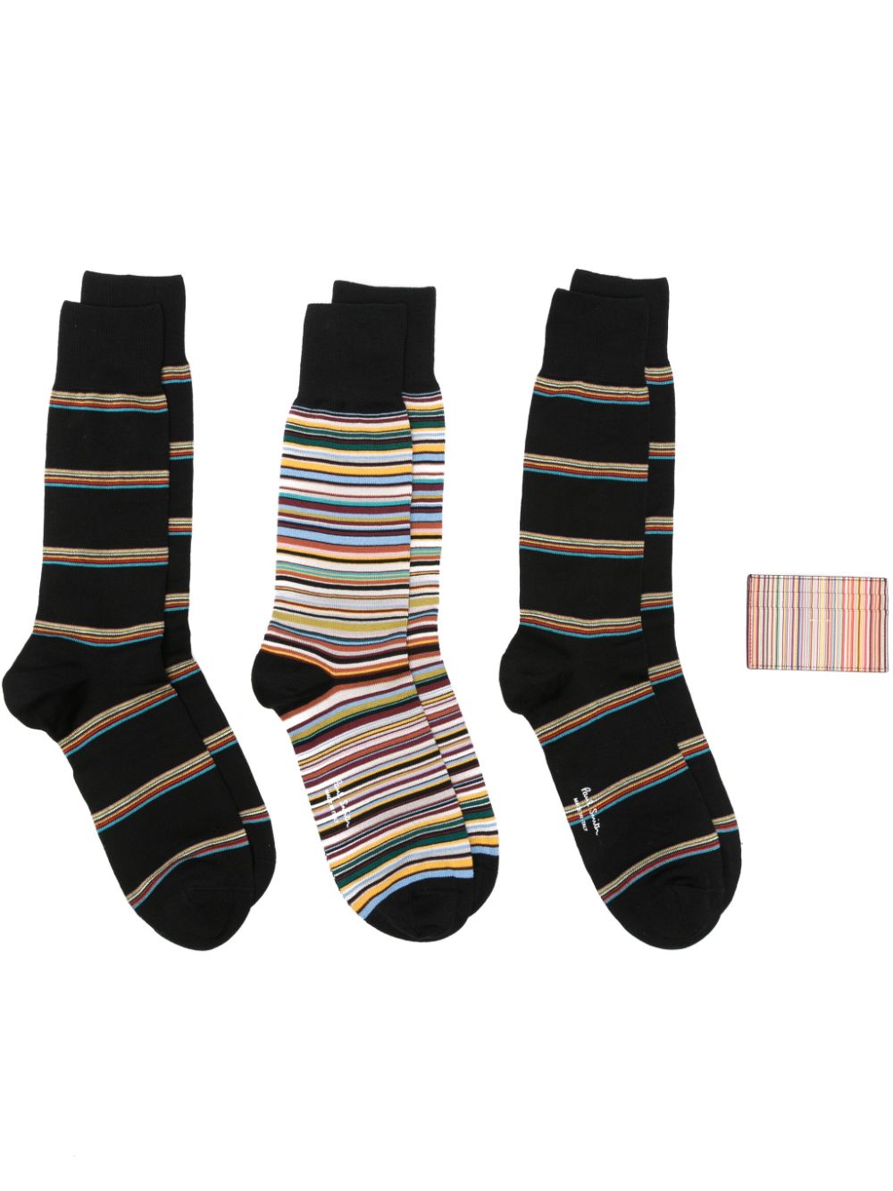 Paul Smith Artist Stripe Socken und Kartenetui (4er-Set) - Schwarz von Paul Smith