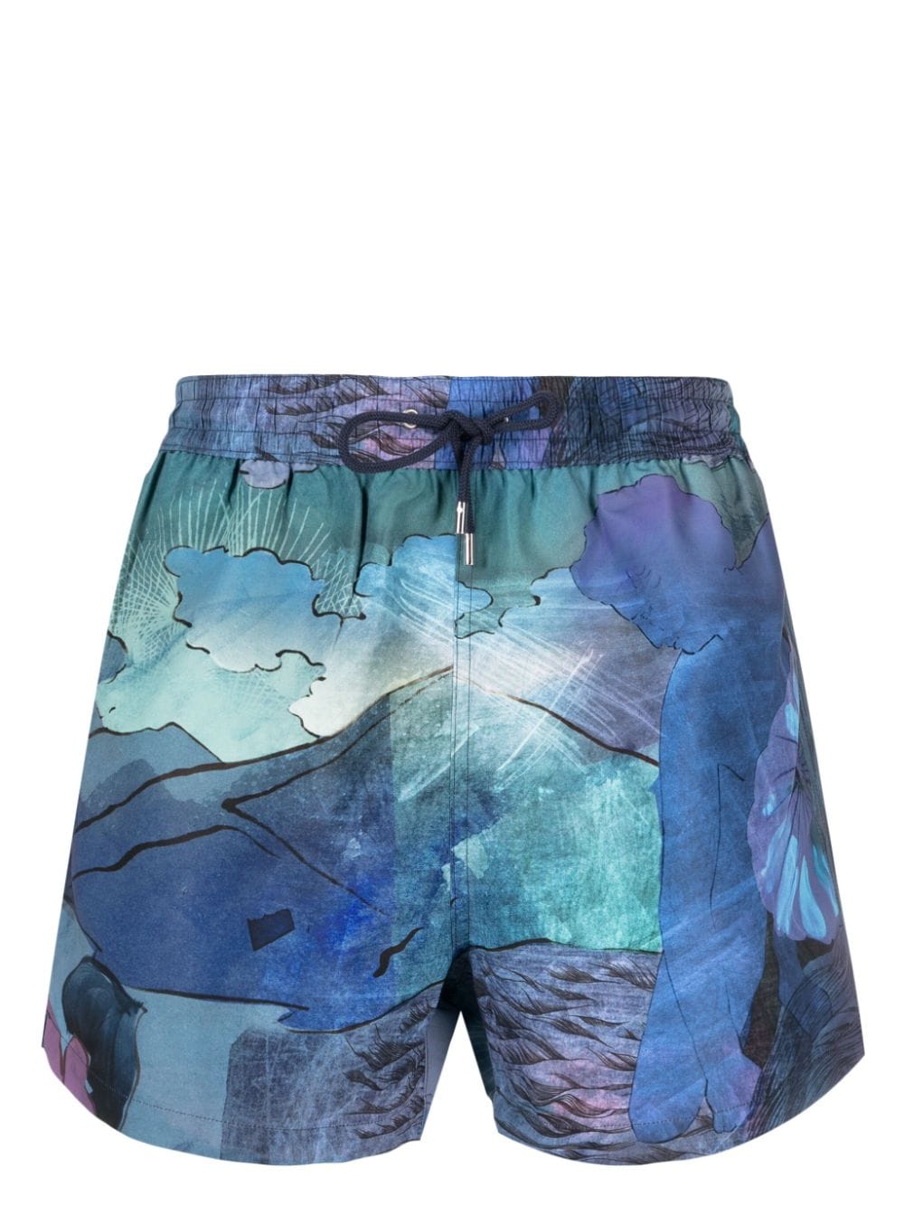 Paul Smith Badeshorts mit Narcissus-Print - Blau von Paul Smith