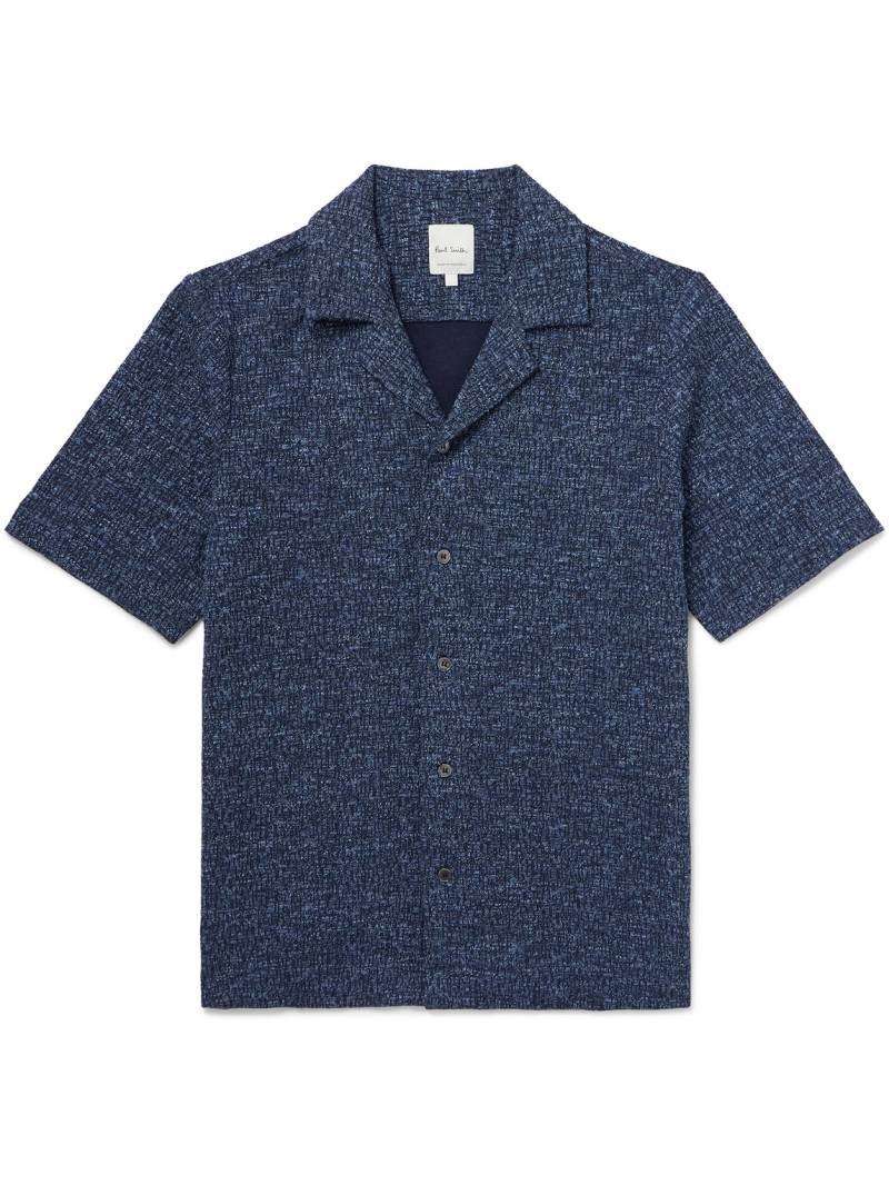 Paul Smith - Camp-Collar Cotton and Linen-Blend Bouclé Shirt - Men - Blue - XXL von Paul Smith