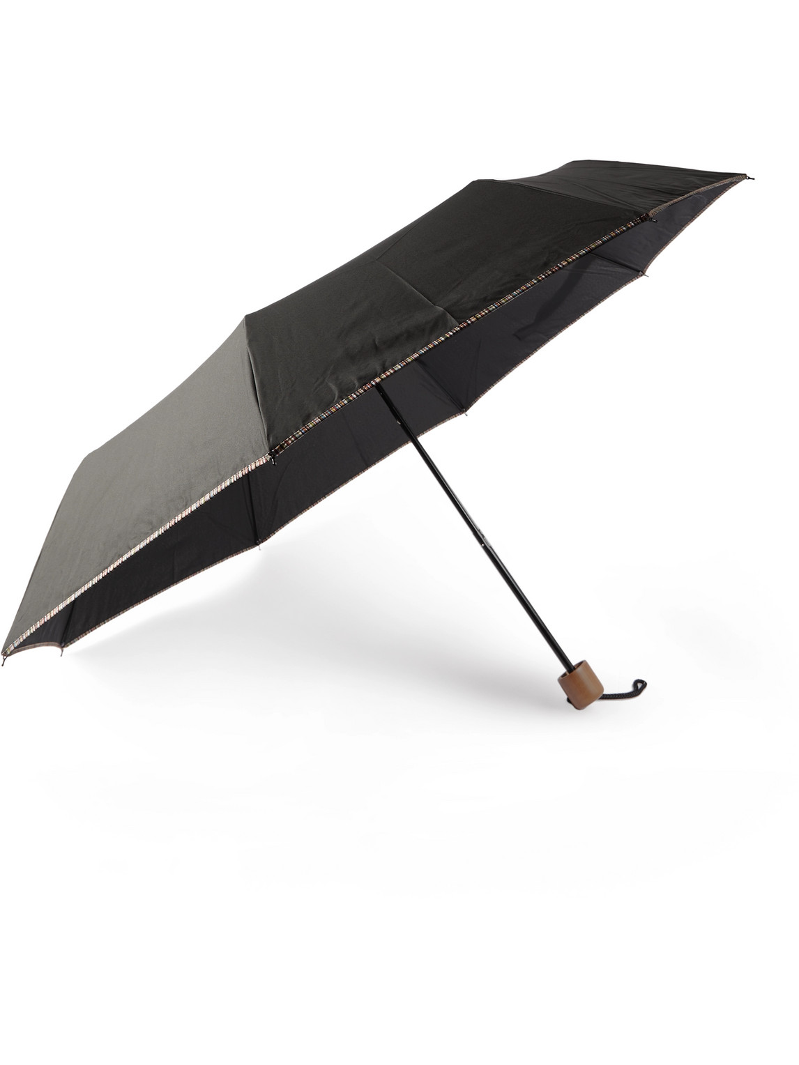 Paul Smith - Contrast-Tipped Wood-Handle Fold-Up Umbrella - Men - Black von Paul Smith