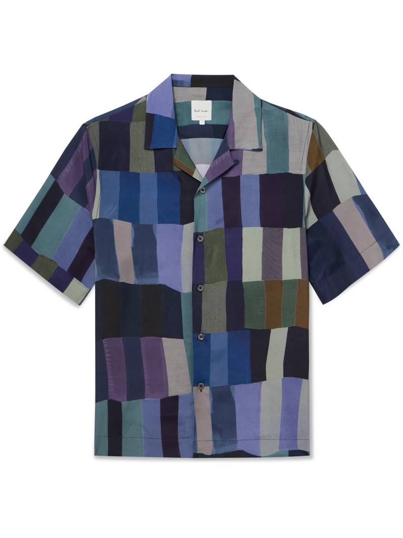 Paul Smith - Convertible-Collar Printed Crepe Shirt - Men - Blue - XL von Paul Smith