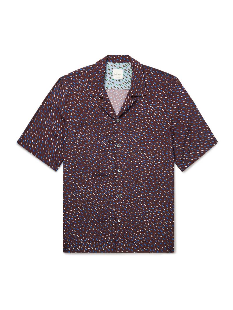 Paul Smith - Convertible-Collar Printed Crepe de Chine Shirt - Men - Purple - S von Paul Smith