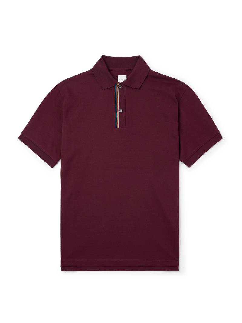 Paul Smith - Cotton-Piqué Polo Shirt - Men - Burgundy - M von Paul Smith