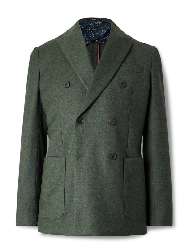 Paul Smith - Double-Breasted Wool and Cashmere-Blend Suit Jacket - Men - Green - UK/US 44 von Paul Smith