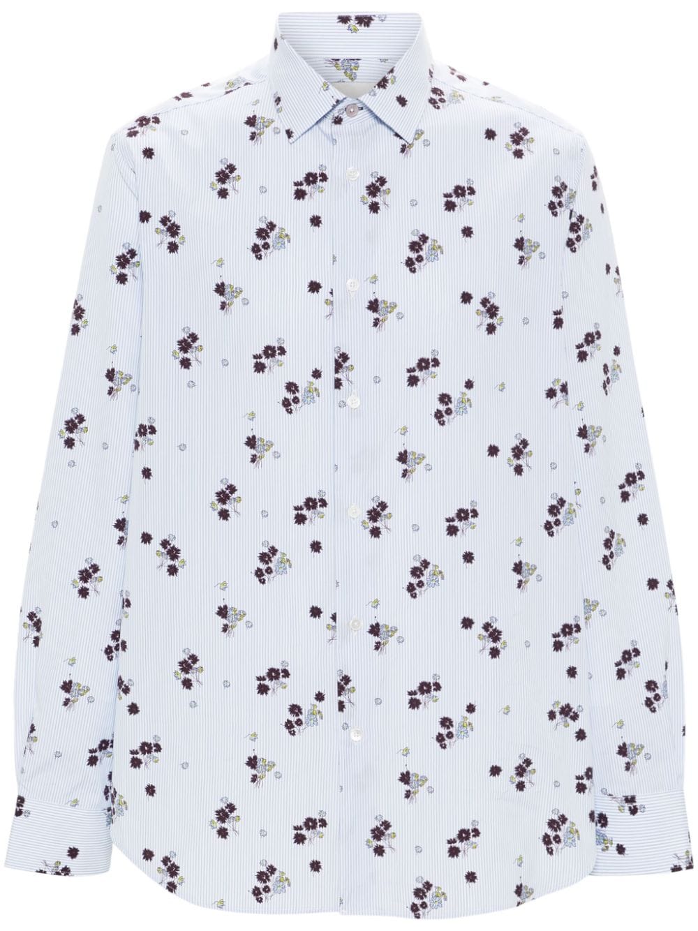 Paul Smith Gestreiftes Hemd mit Blumen-Print - Blau von Paul Smith