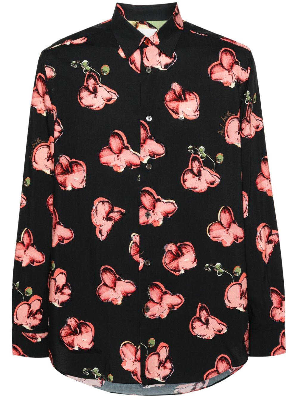 Paul Smith Hemd mit Blumen-Print - Schwarz von Paul Smith