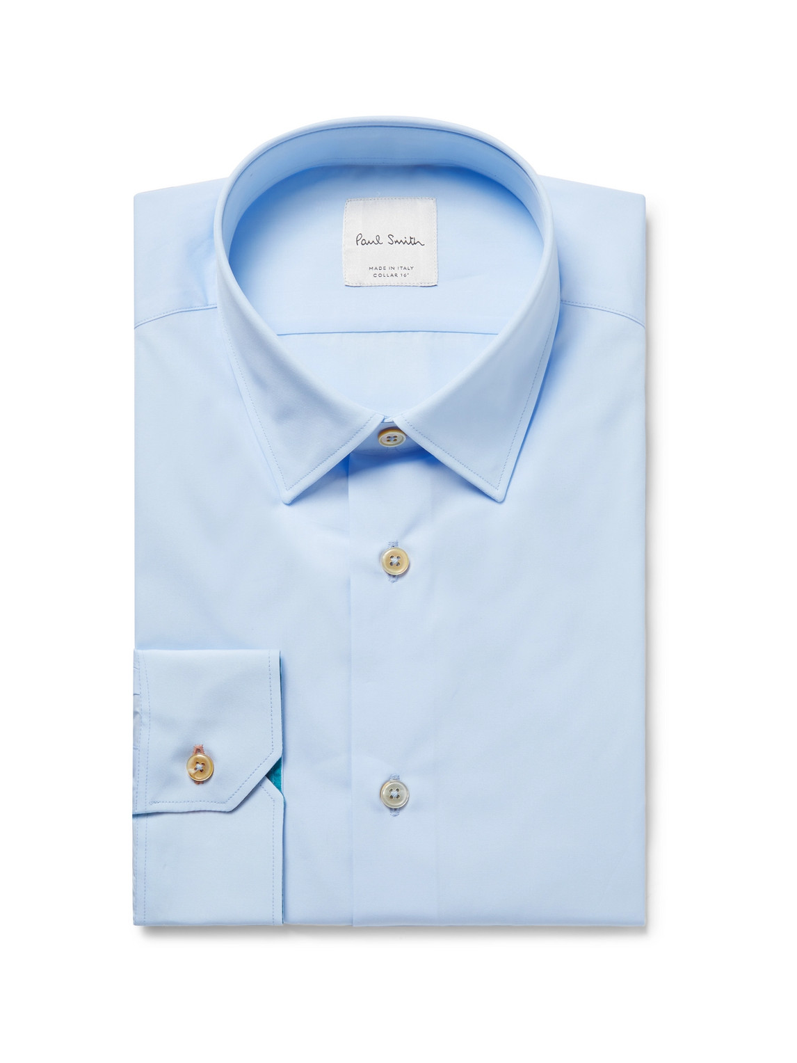 Paul Smith - Light-Blue Slim-Fit Cotton-Poplin Shirt - Men - Blue - UK/US 17 von Paul Smith