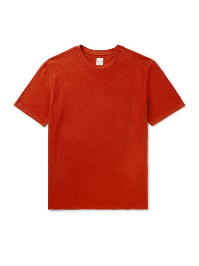 Paul Smith - Logo-Embroidered Cotton and Linen-Blend Piqué T-Shirt - Men - Red - XXL von Paul Smith