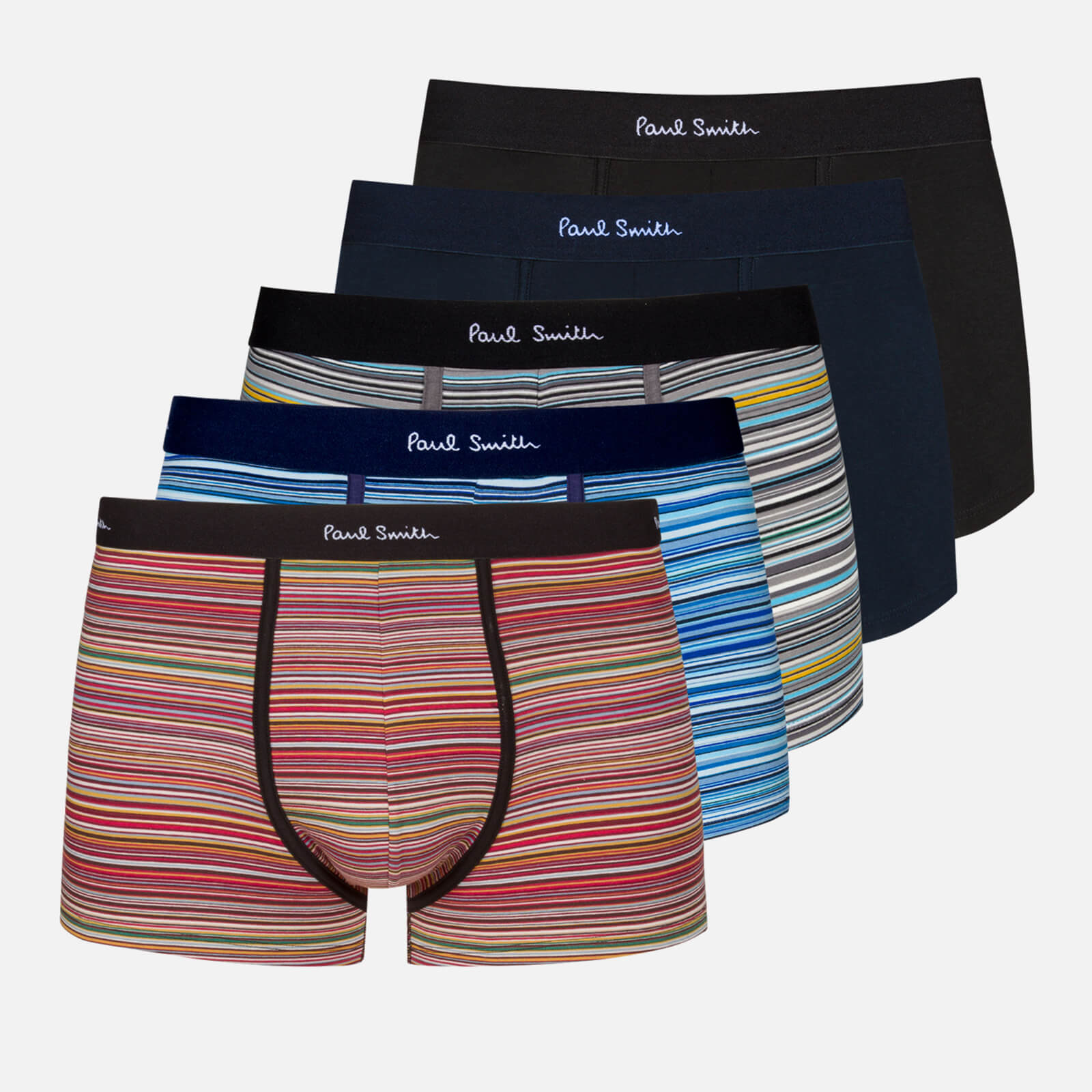 Paul Smith Loungewear Five-Pack Stripe Stretch-Cotton Boxer Shorts - S von Paul Smith