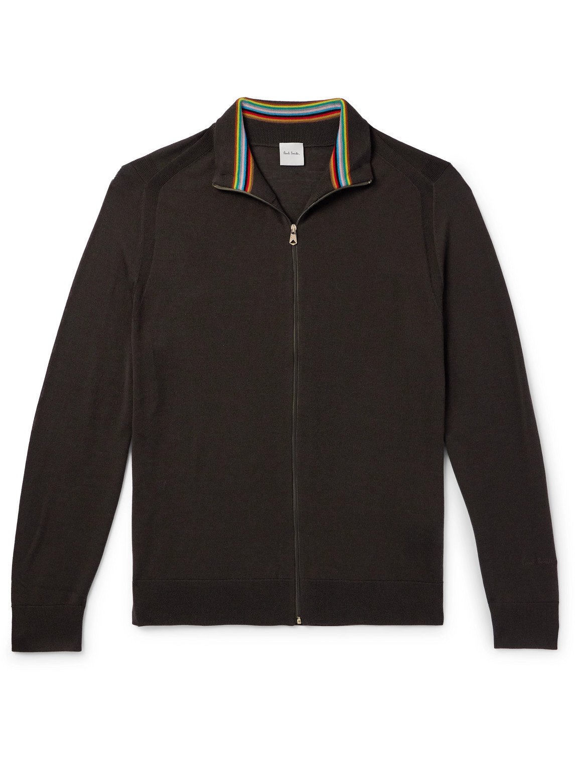 Paul Smith - Merino Wool Zip-Up Cardigan - Men - Brown - M von Paul Smith