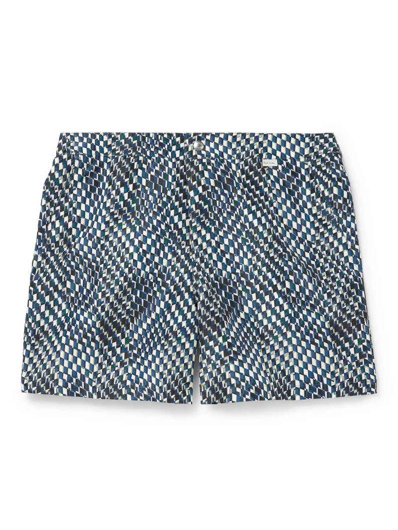 Paul Smith - Optic Straight-Leg Mid-Length Printed Recycled Swim Shorts - Men - Blue - S von Paul Smith