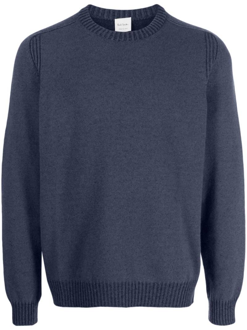 Paul Smith Pullover aus Lammwolle mit gerippten Bündchen - Blau von Paul Smith