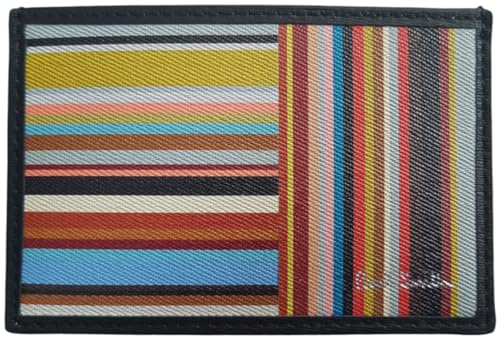 Paul Smith "Signature Stripe" Herren Kreditkartenetui aus Leder, mehrfarbig / Schwarz, Schwarz , S, Klassisch von Paul Smith