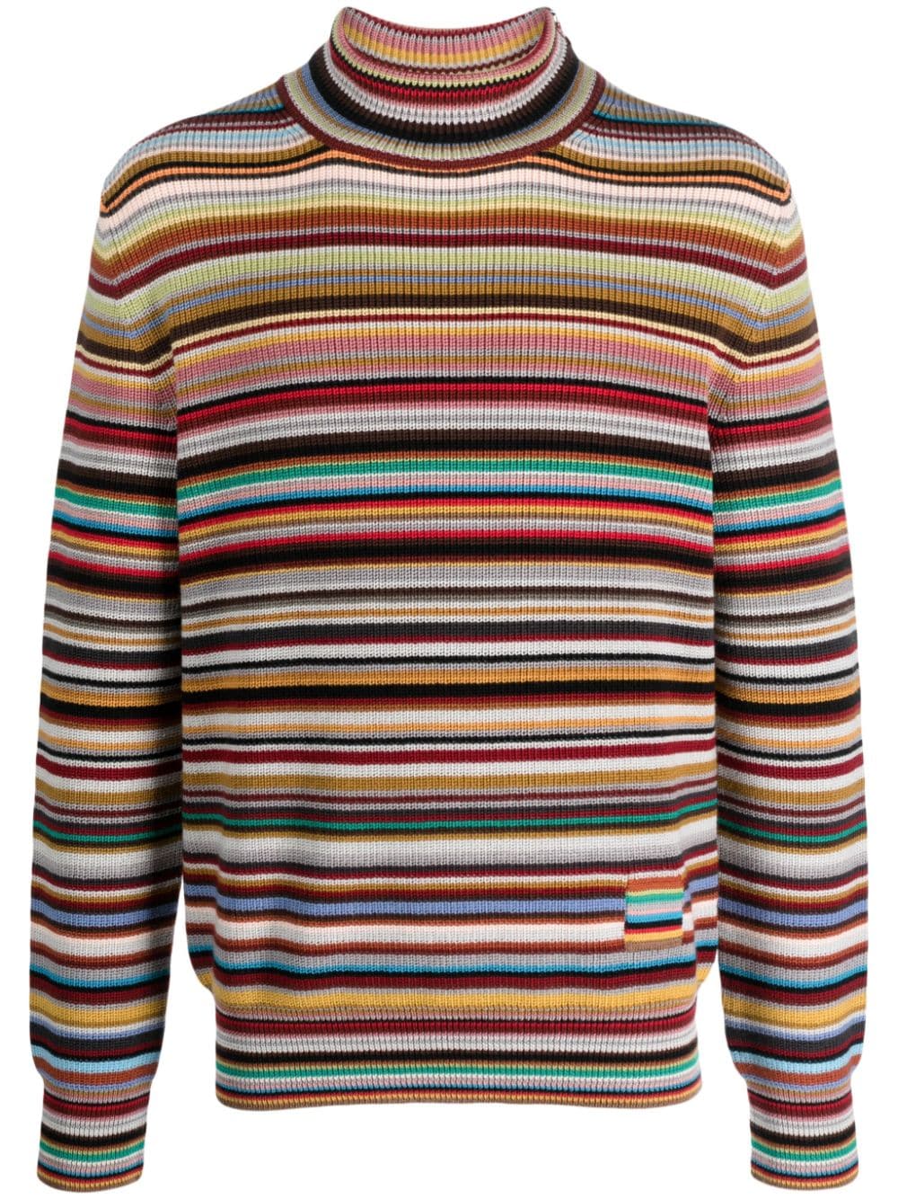 Paul Smith Rollkragenpullover mit Signature Stripe-Muster - Rot von Paul Smith