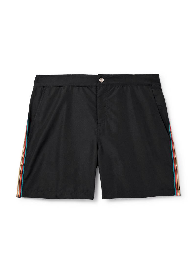 Paul Smith - Slim-Fit Mid-Length Striped Recycled Swim Shorts - Men - Black - XL von Paul Smith