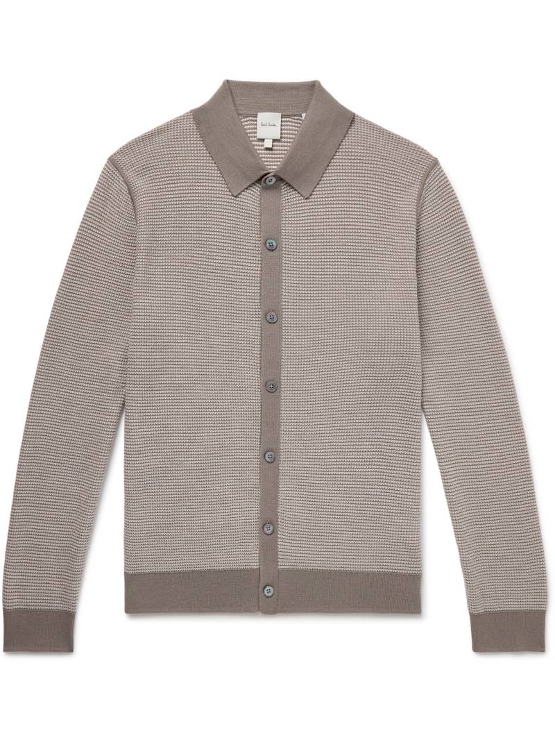 Paul Smith - Slim-Fit Textured-Knit Merino Wool Cardigan - Men - Neutrals - XXL von Paul Smith