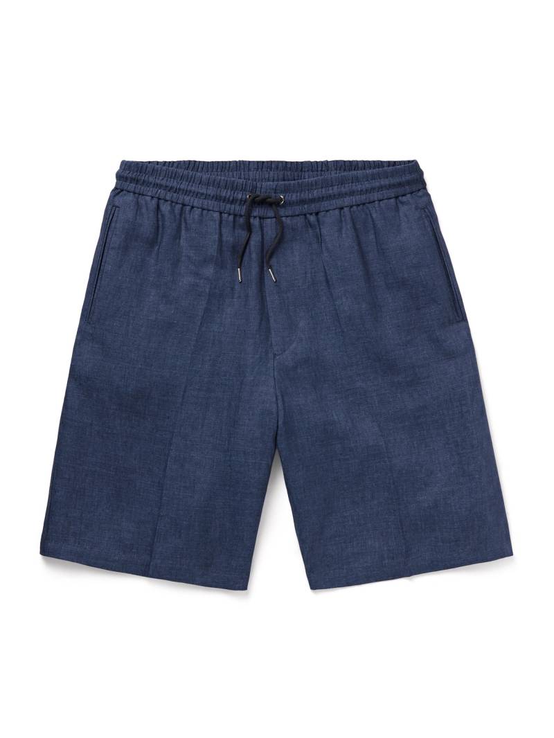 Paul Smith - Straight-Leg Linen Drawstring Shorts - Men - Blue - L von Paul Smith