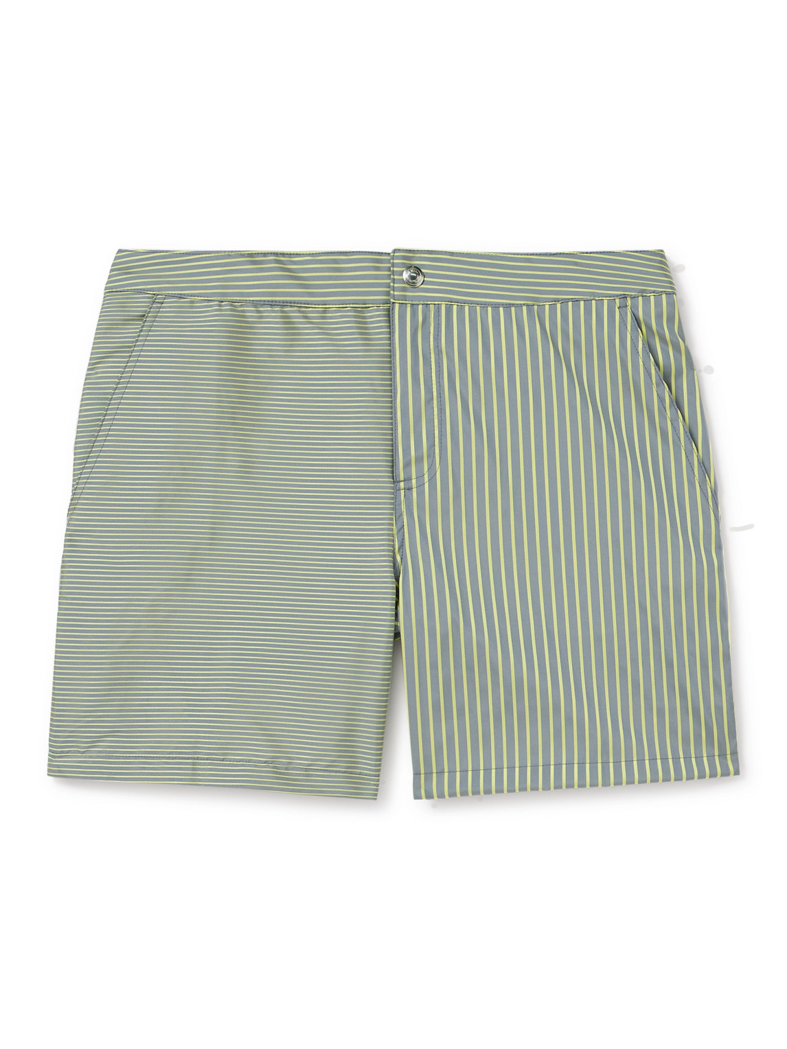 Paul Smith - Straight-Leg Mid-Length Striped Jacquard Swim Shorts - Men - Green - XL von Paul Smith