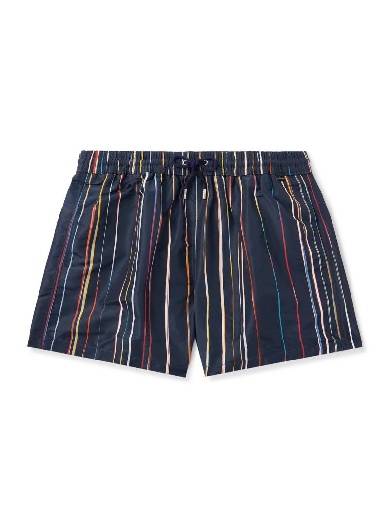 Paul Smith - Straight-Leg Mid-Length Striped Recycled Swim Shorts - Men - Blue - M von Paul Smith