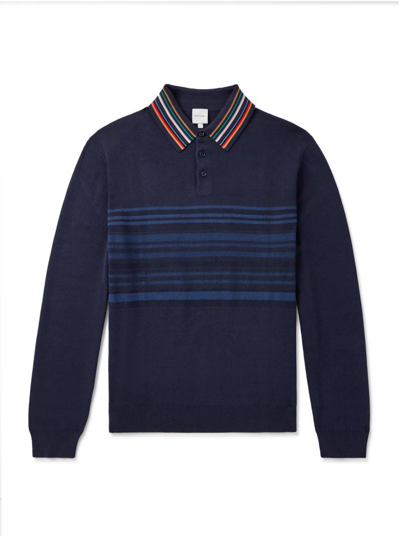 Paul Smith - Striped Cotton Polo Sweater - Men - Blue - S von Paul Smith