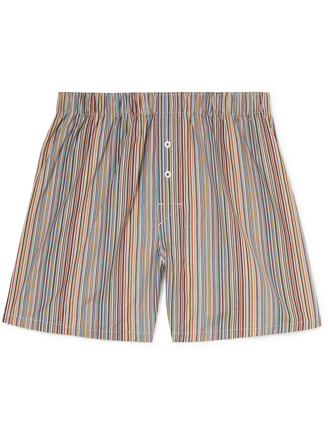Paul Smith - Striped Cotton-Poplin Boxer Shorts - Men - Orange - M von Paul Smith