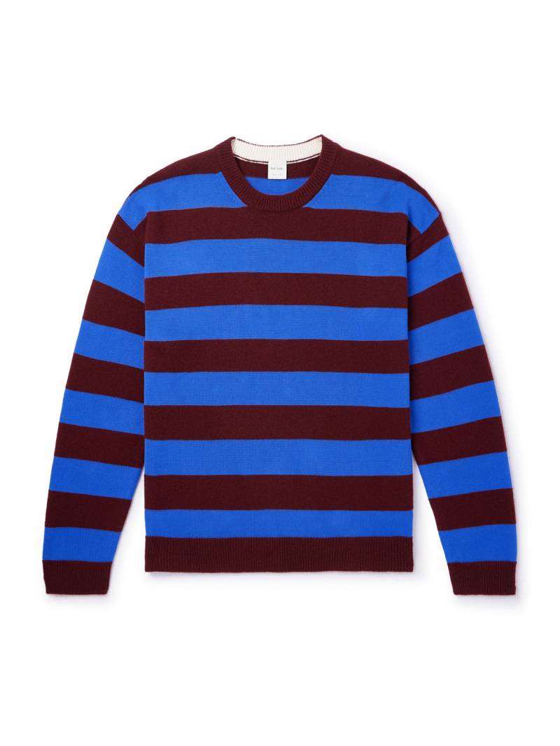 Paul Smith - Striped Wool and Cotton-Blend Sweater - Men - Blue - L von Paul Smith