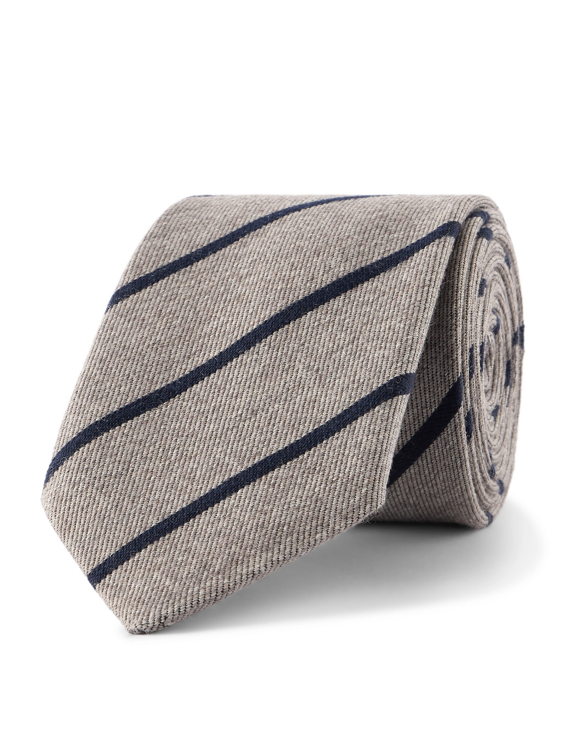Paul Smith - Striped Wool and Silk-Blend Twill Tie - Men - Neutrals von Paul Smith