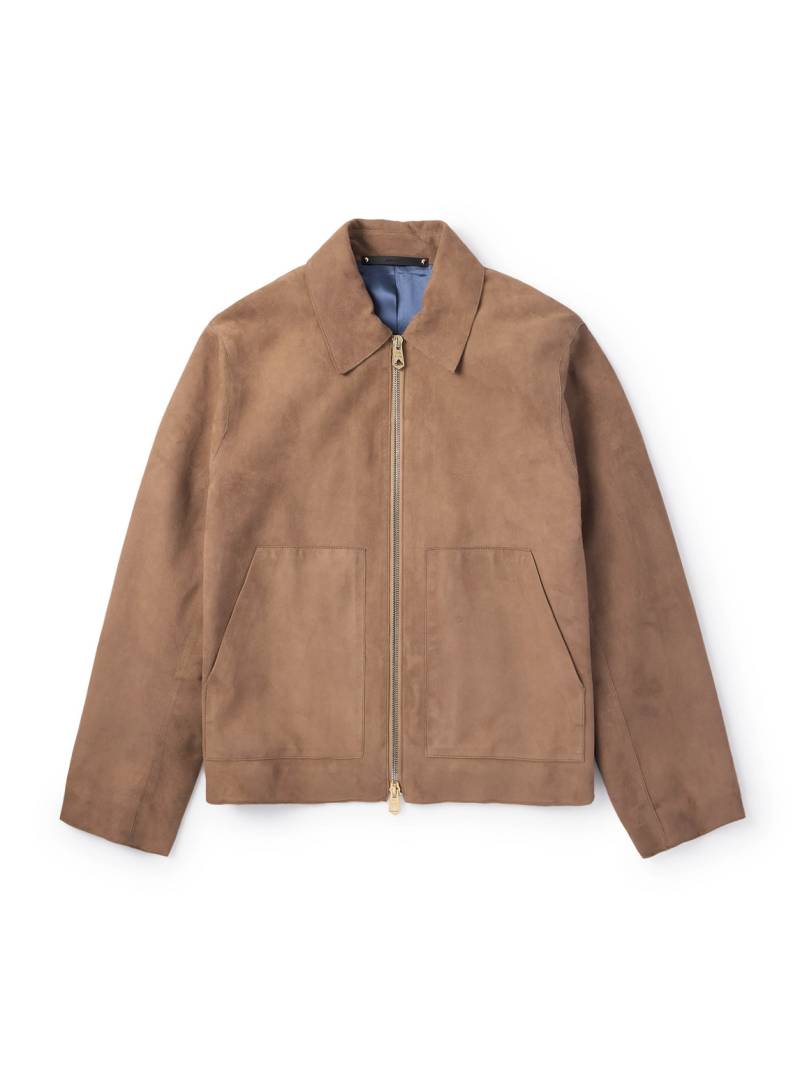 Paul Smith - Suede Bomber Jacket - Men - Neutrals - S von Paul Smith