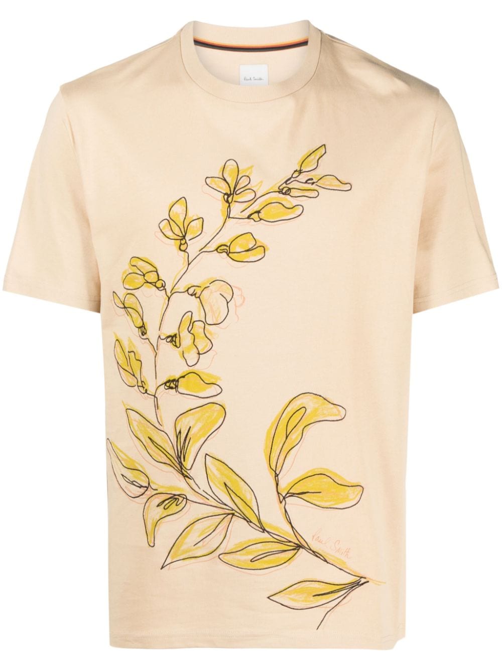 Paul Smith T-Shirt mit Blumenstickerei - Nude von Paul Smith