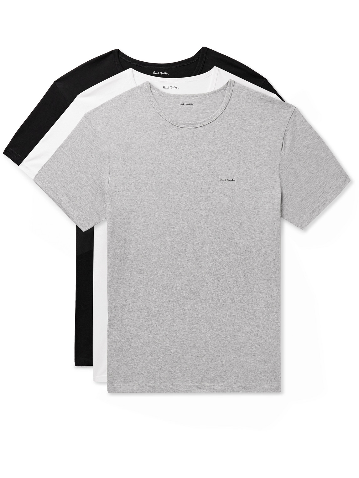 Paul Smith - Three-Pack Slim-Fit Logo-Print Organic Cotton-Jersey T-Shirts - Men - Multi - L von Paul Smith