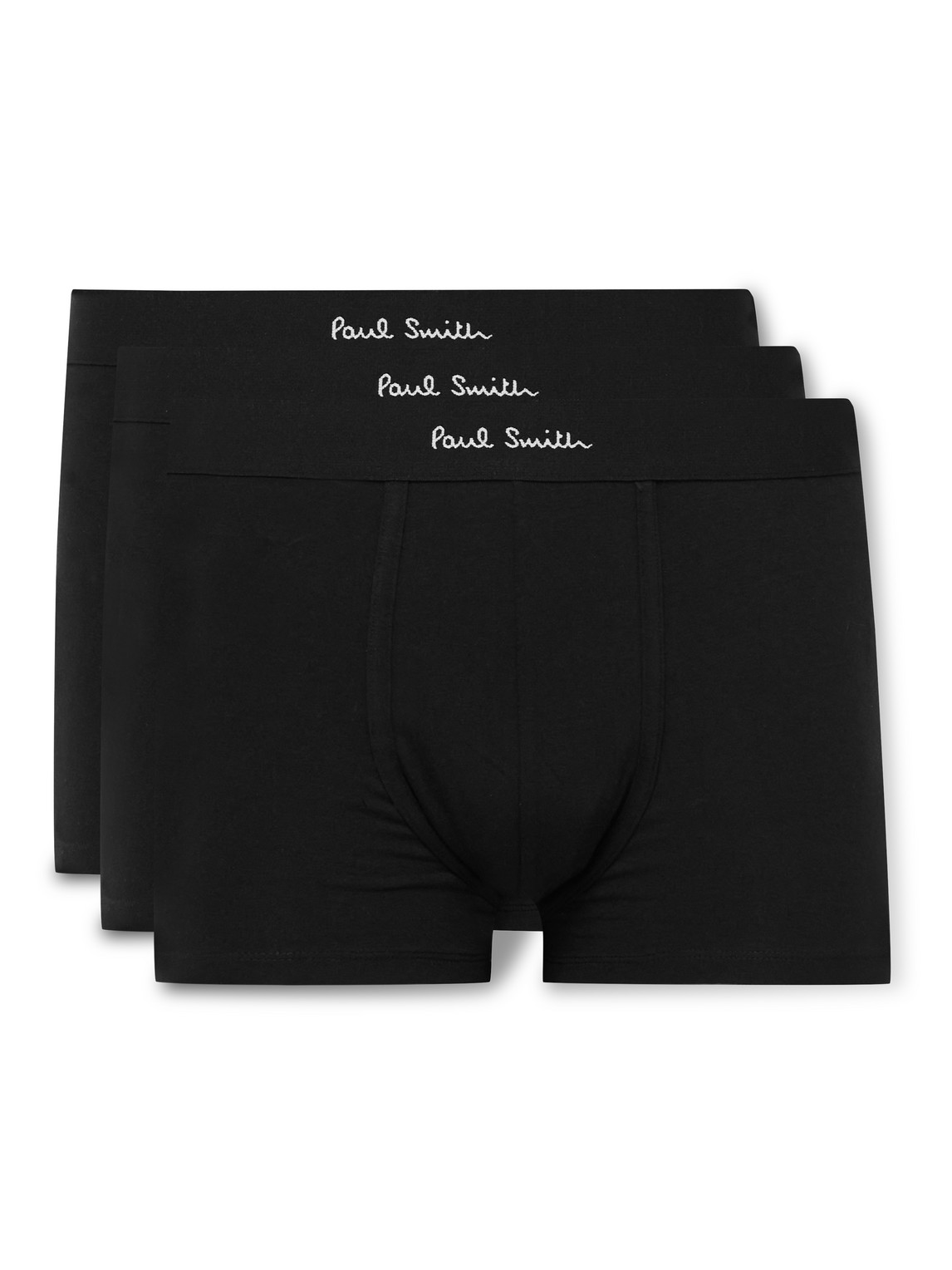 Paul Smith - Three-Pack Stretch Organic Cotton Boxer Briefs - Men - Black - M von Paul Smith