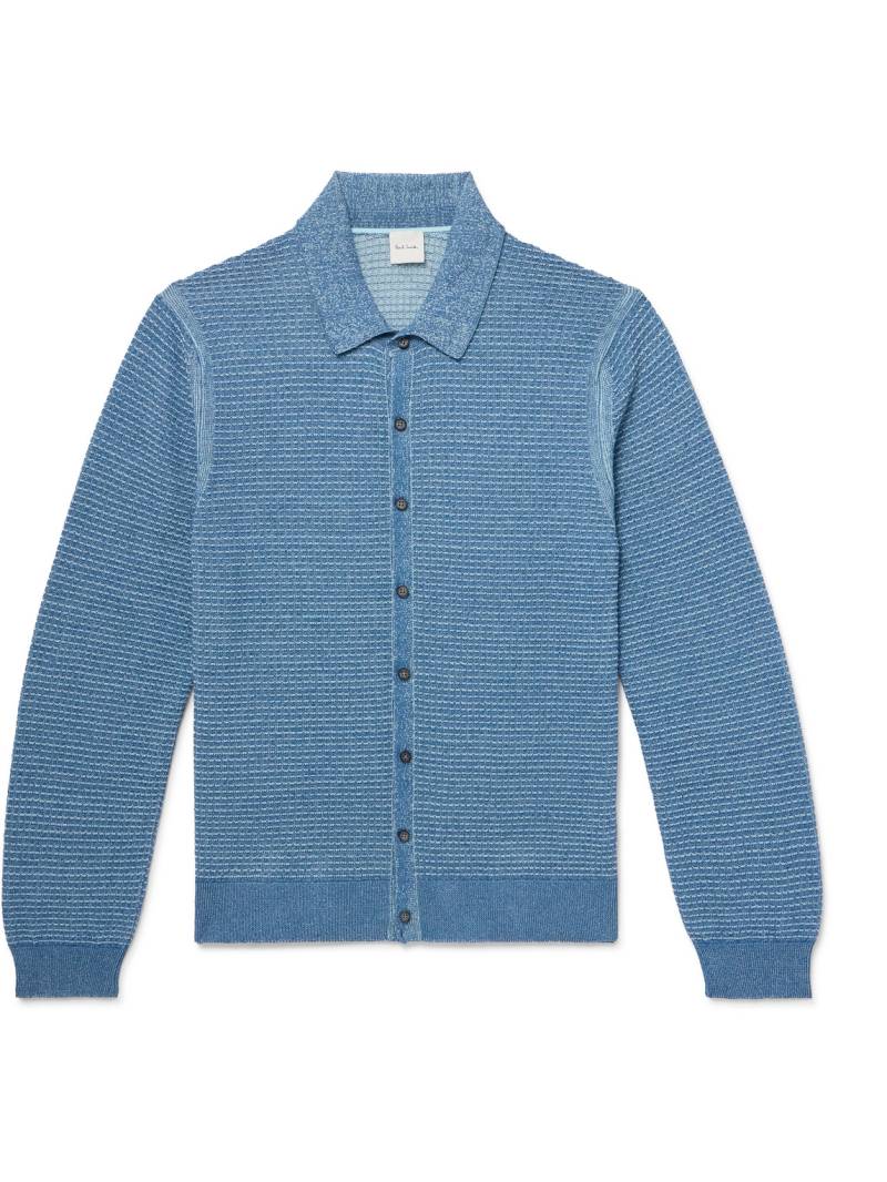 Paul Smith - Waffle-Knit Cotton and Linen-Blend Cardigan - Men - Blue - XL von Paul Smith