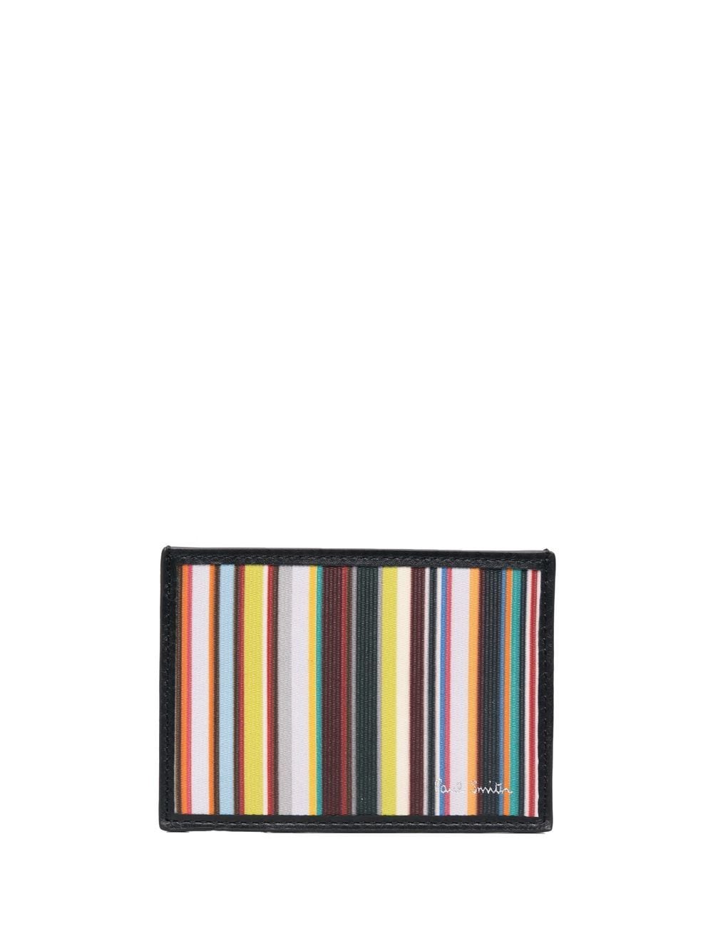 Paul Smith Kartenetui mit Artist Stripe-Muster - Schwarz von Paul Smith