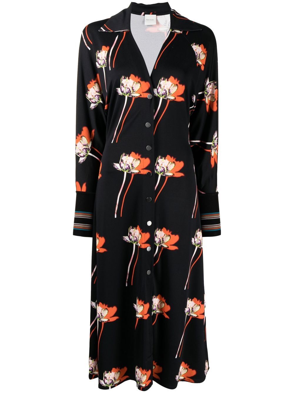 Paul Smith Hemdkleid mit Blumen-Print - Schwarz von Paul Smith